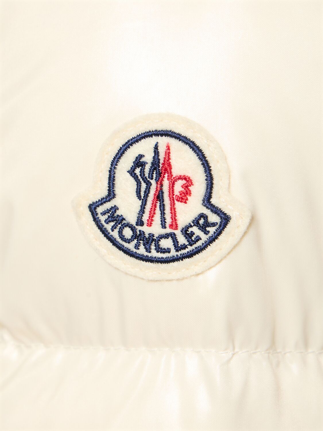 Shop Moncler Arcelot Nylon Laqué Down Jacket In Beige