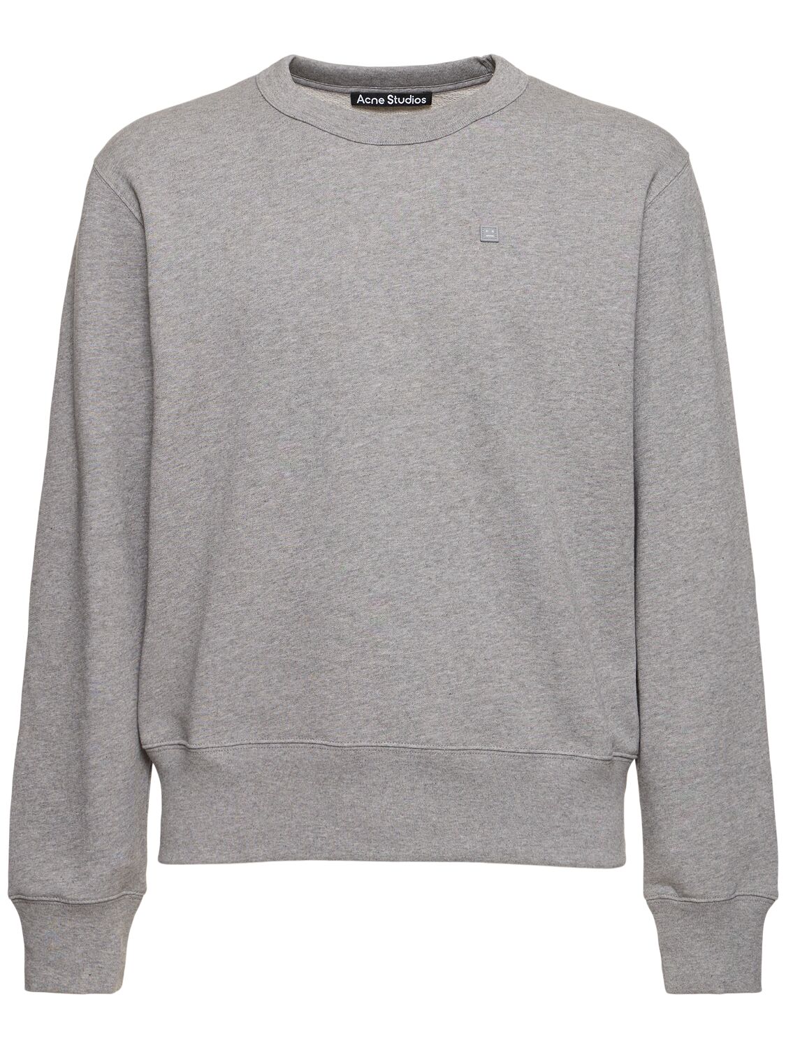 Acne Studios Fairah X M Face Crewneck Sweatshirt In Light Grey