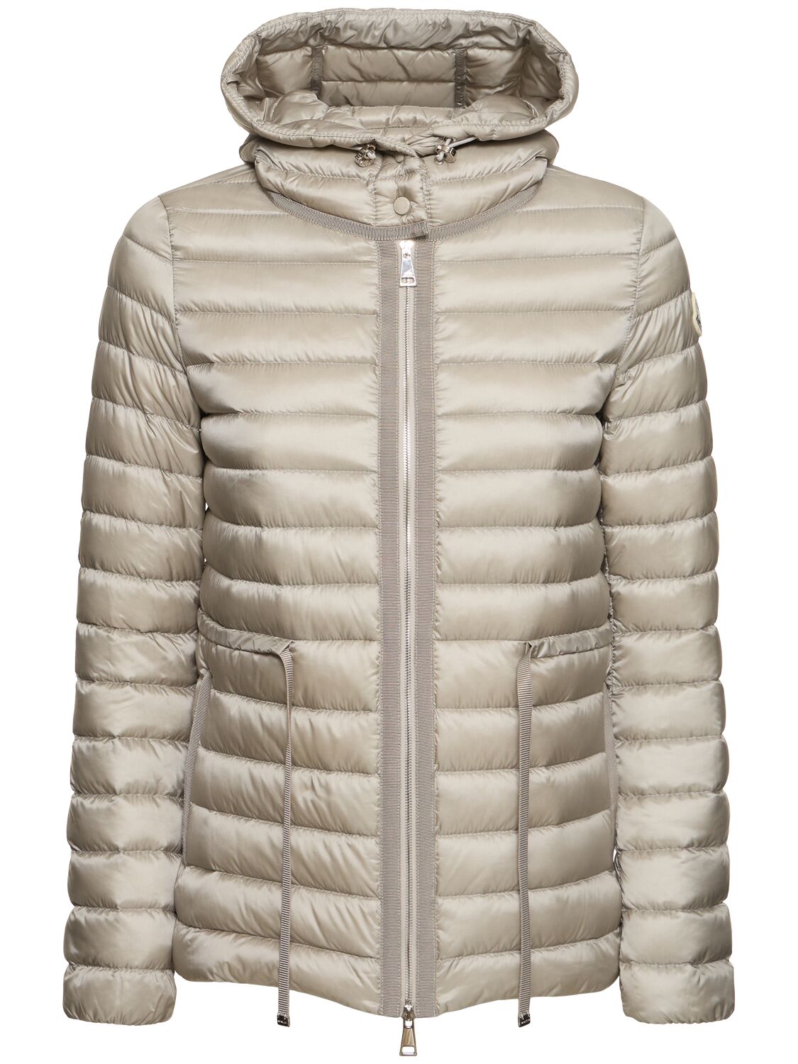 Moncler Raie Nylon Short Down Jacket In Light Grey