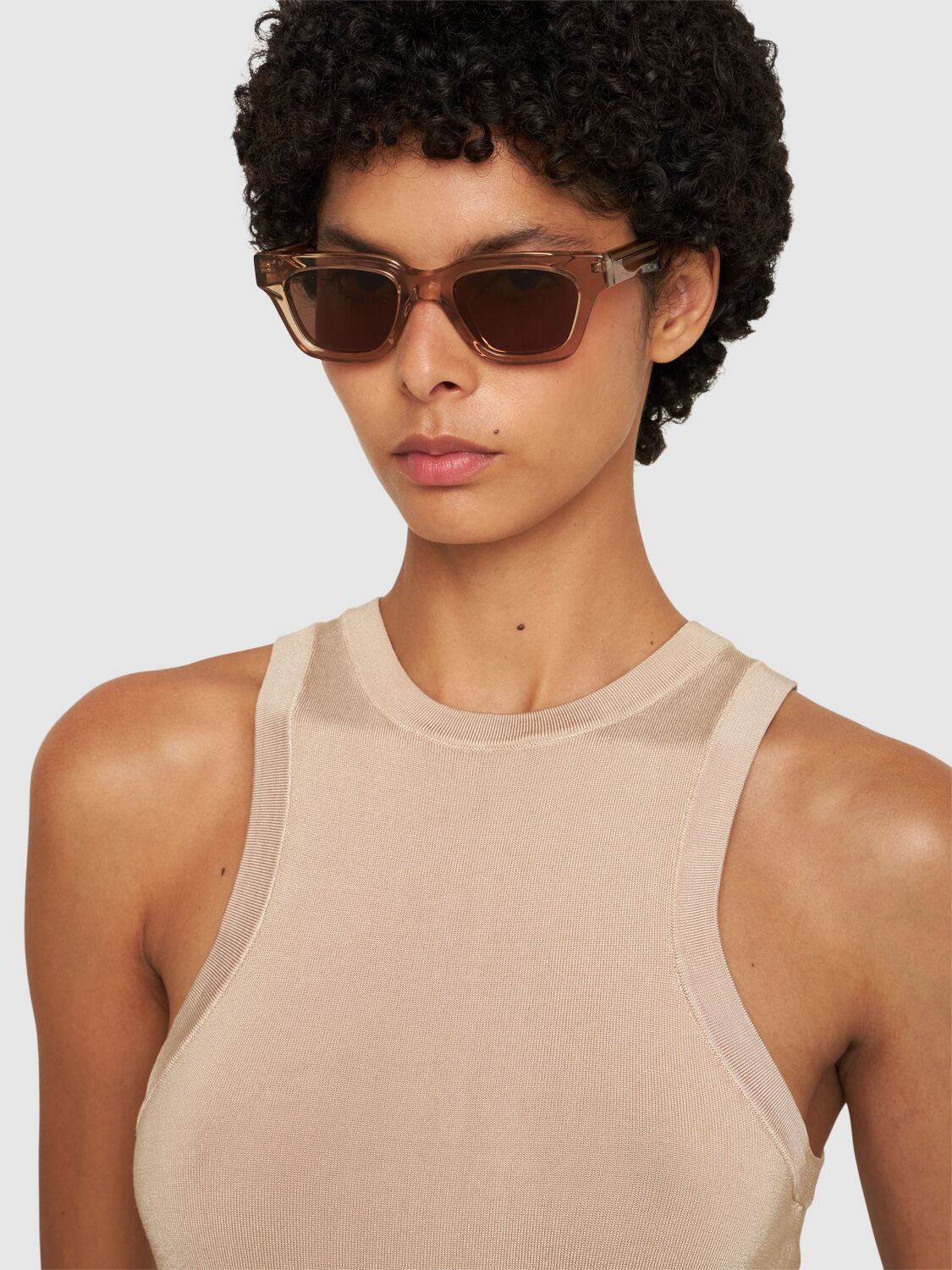 Shop Chimi 11 Squared Acetate Sunglasses In Brown