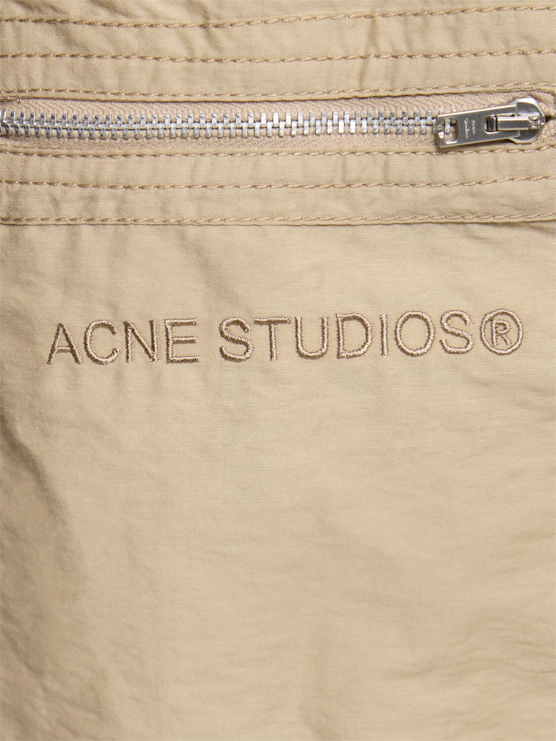 Shop Acne Studios Cotton Blend Cargo Long Skirt In Beige