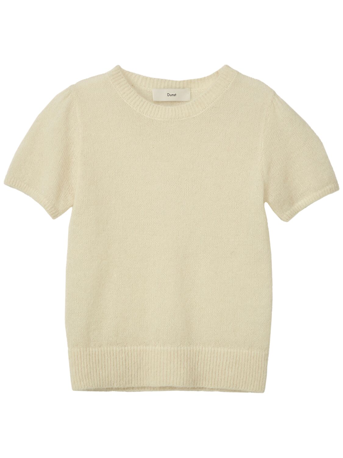 Shop Dunst Short Sleeved Knit Top In Ivory