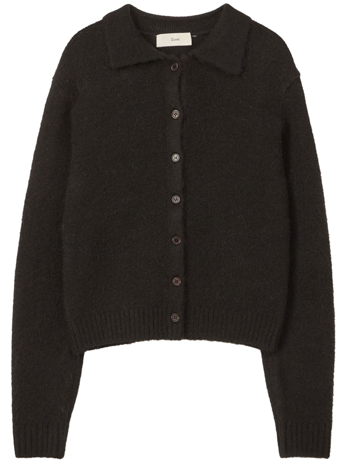 Dunst Unisex Polo Knit Cardigan In 黑色