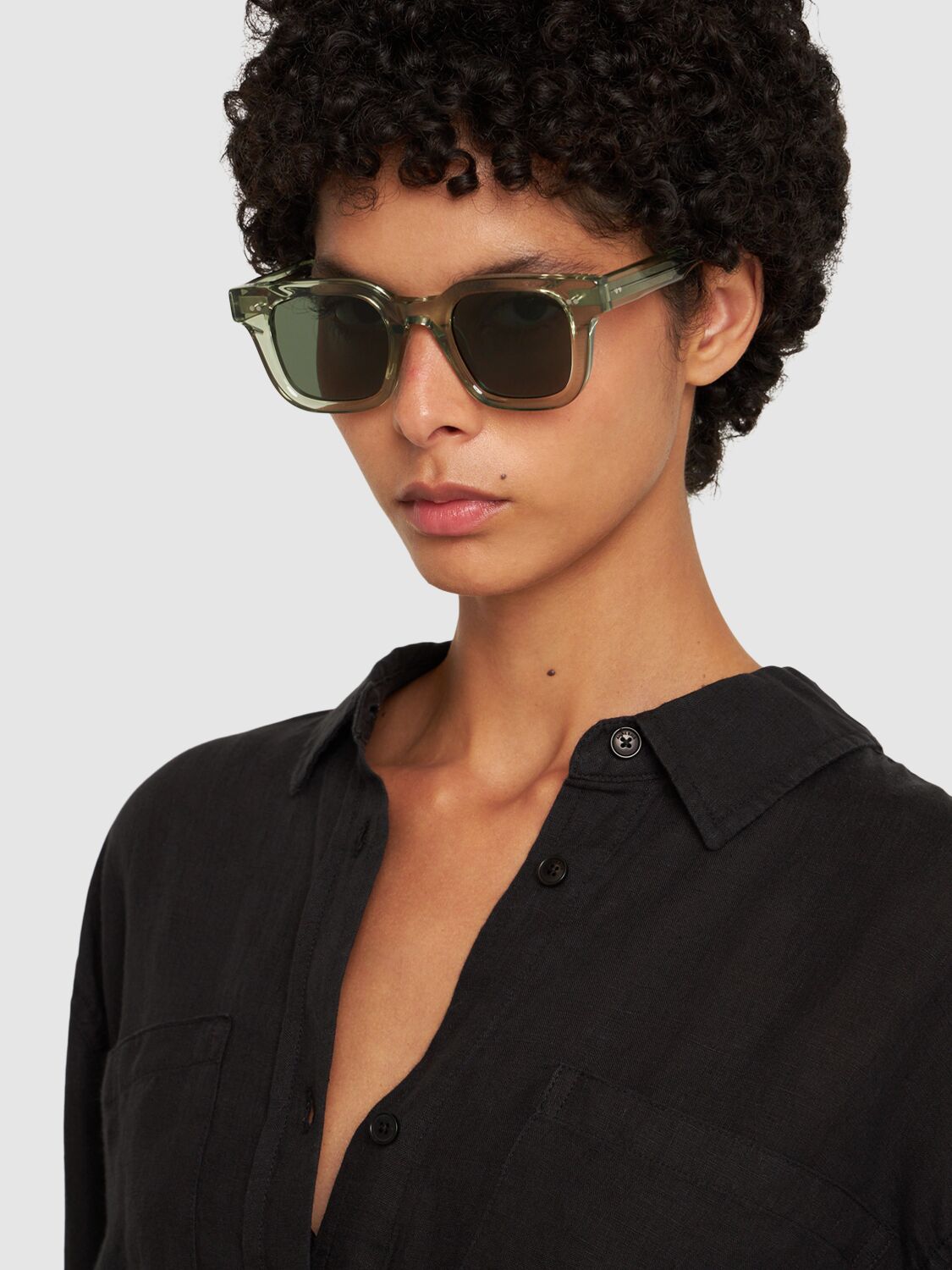 Shop Chimi 04 Squared Acetate Sunglasses In Green