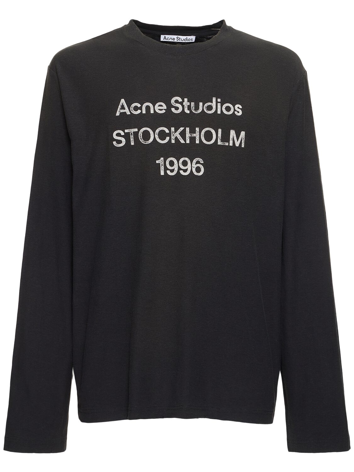 Acne Studios Edden 1996 Long Sleeve T-shirt In Washed Black