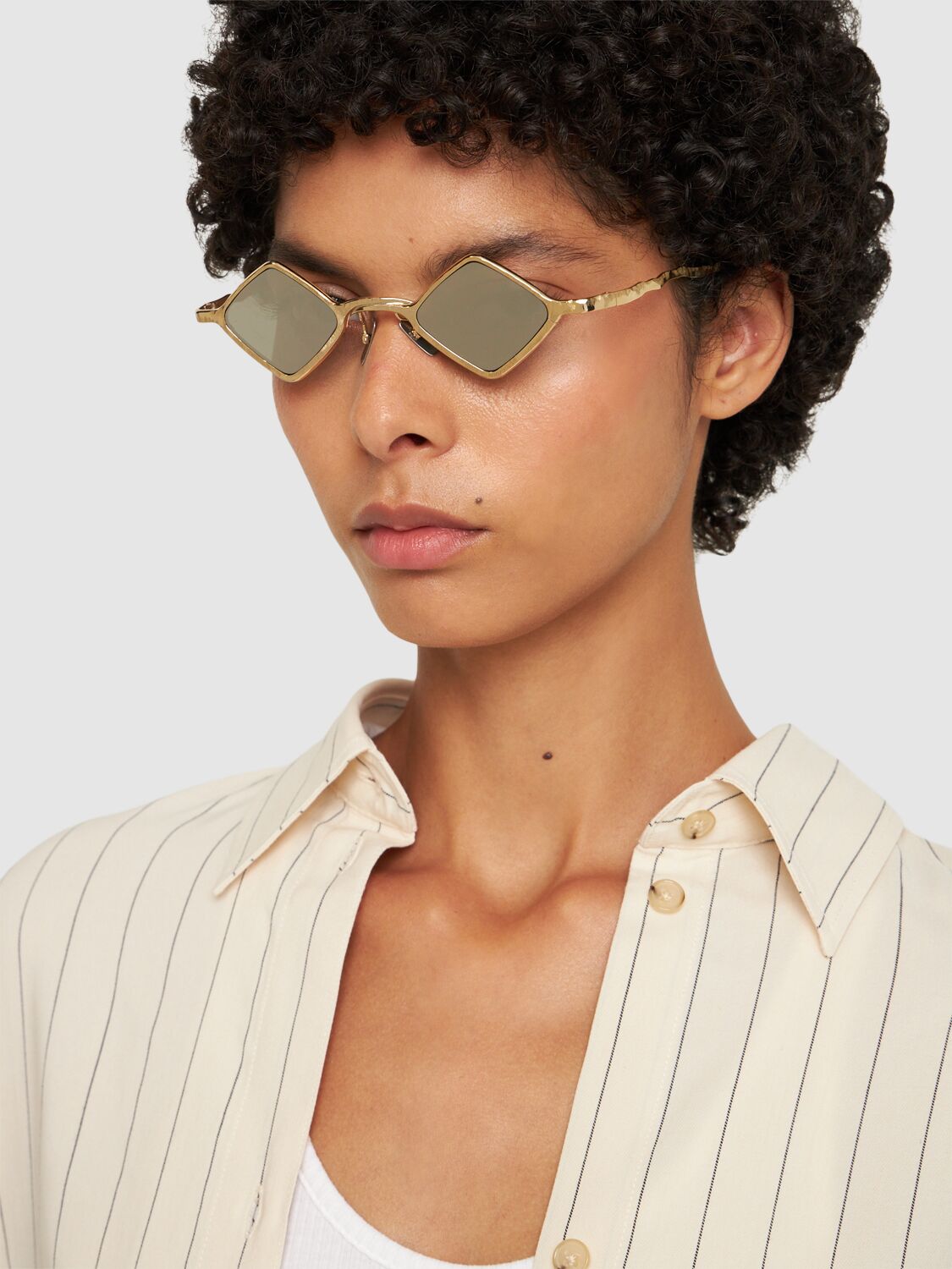 Shop Kuboraum Berlin Z14 Squared Metal Sunglasses In Gold,silver