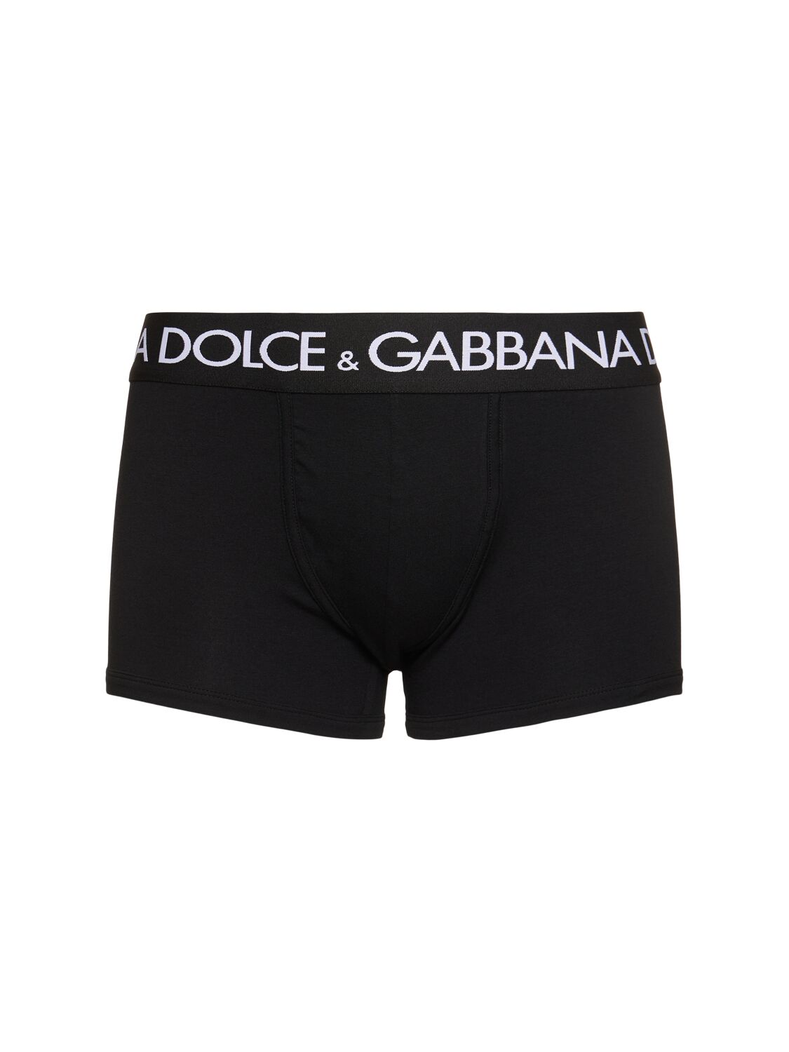 Dolce & Gabbana Pack Of 2 Logo Cotton Boxer Briefs In Nero