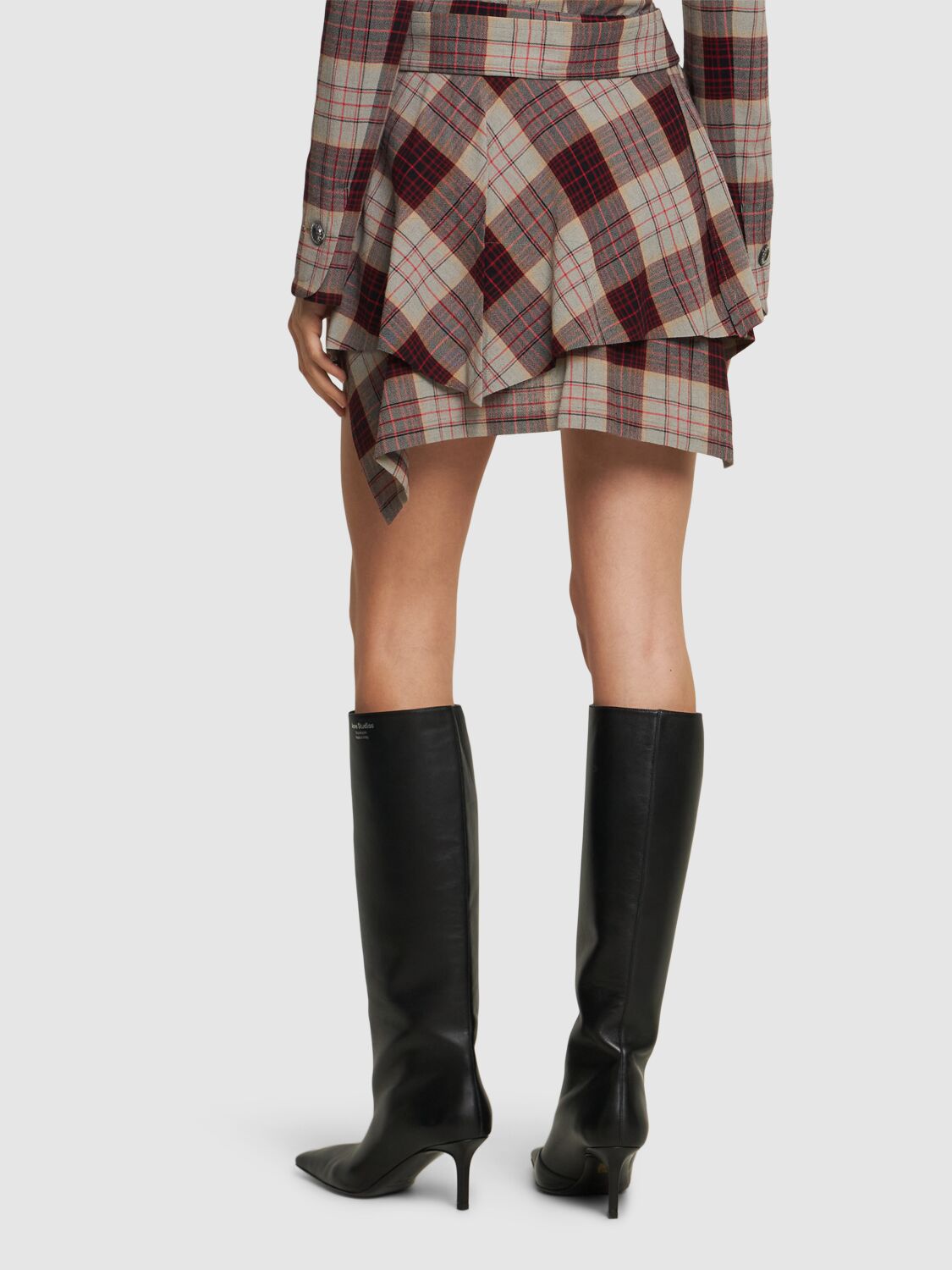 Shop Vivienne Westwood Meghan Checked Mini Kilt Skirt In Beige/red