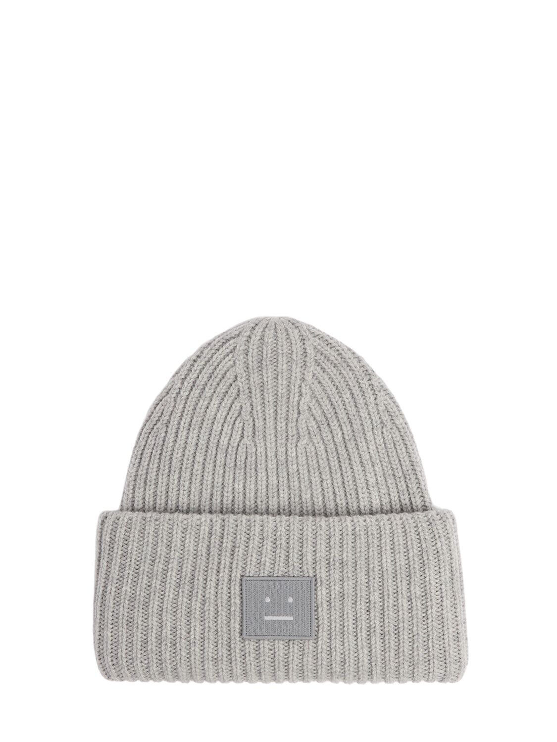 Acne Studios Pansy Wool Beanie In Gray