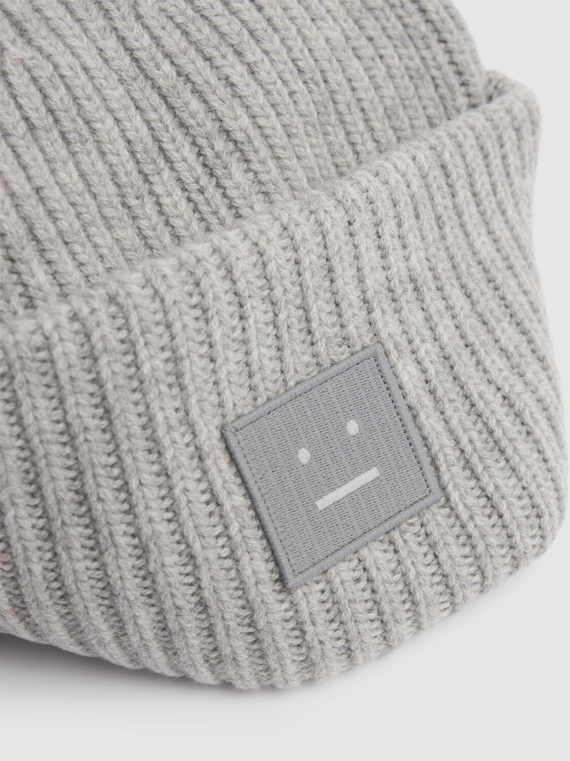 Shop Acne Studios Pansy Wool Beanie In Heather Grey