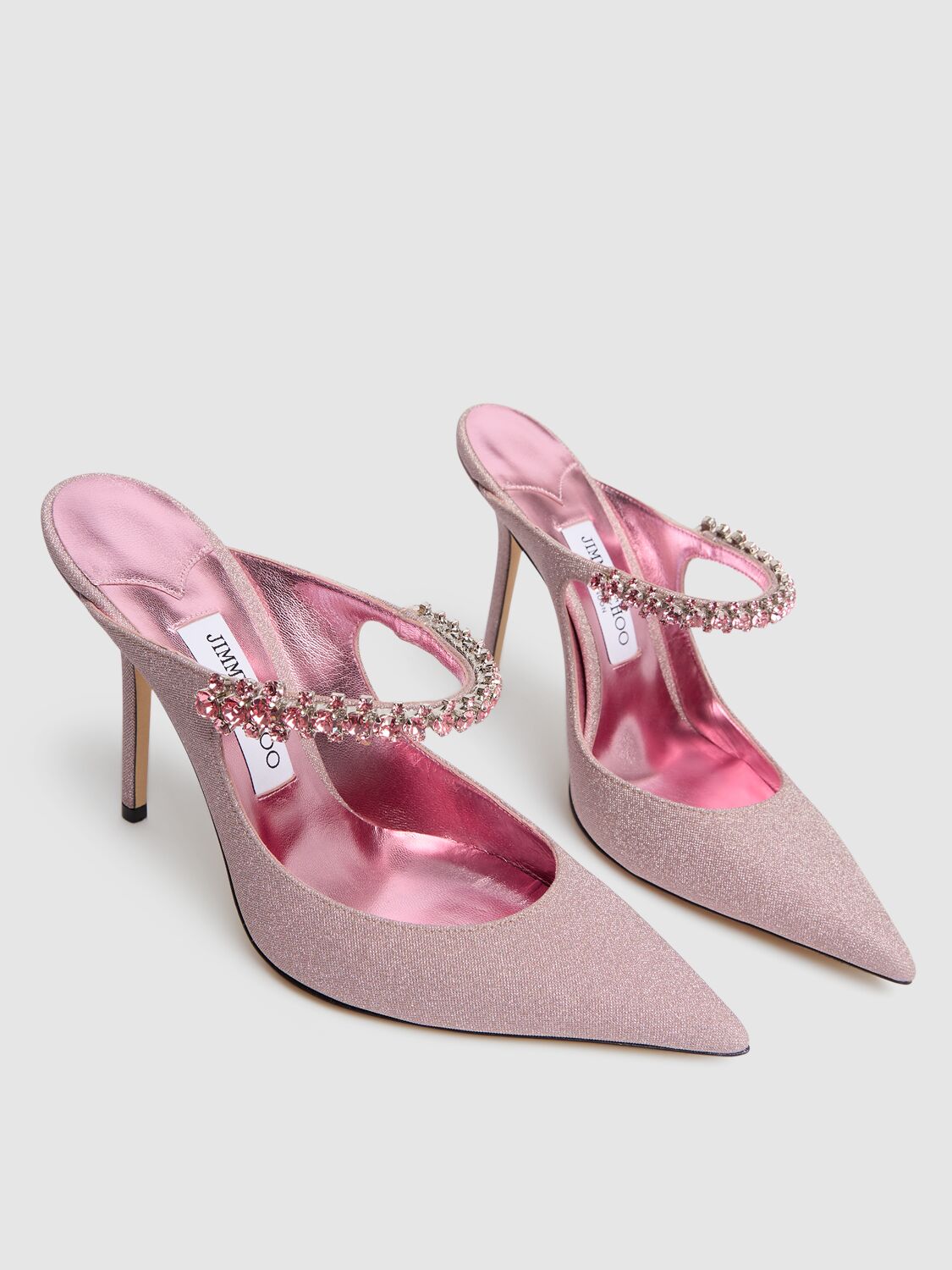 Shop Jimmy Choo 100mm Bling Glittered Pumps In Rose/pink Mix