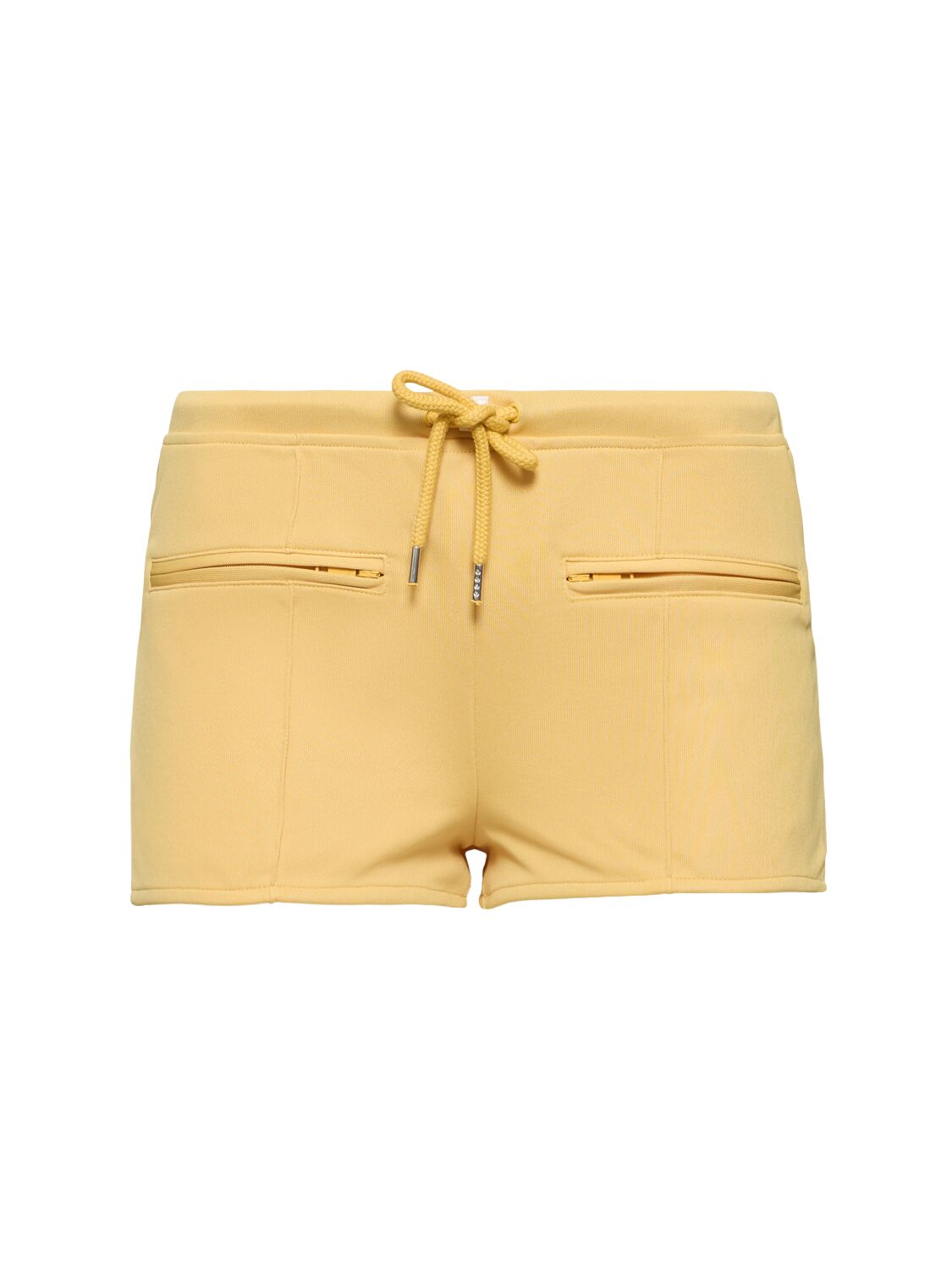 Courrèges Interlock Tracksuit Mini Shorts In Yellow