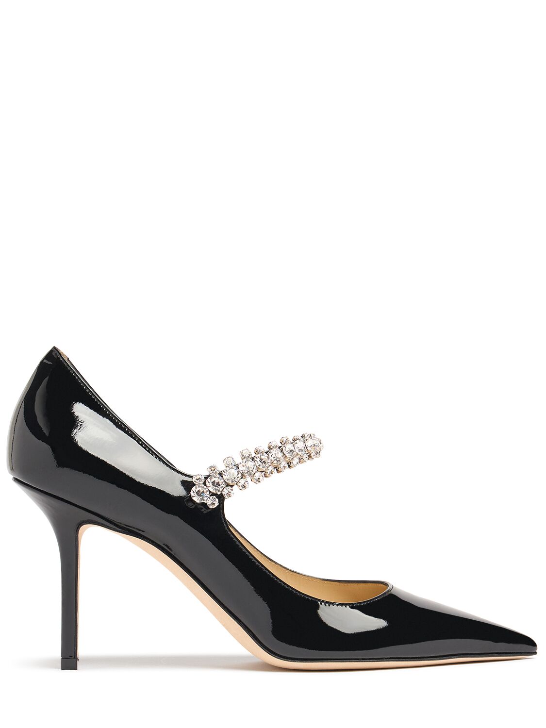 Jimmy Choo 85mm Bling Patent Leather Pumps In Black