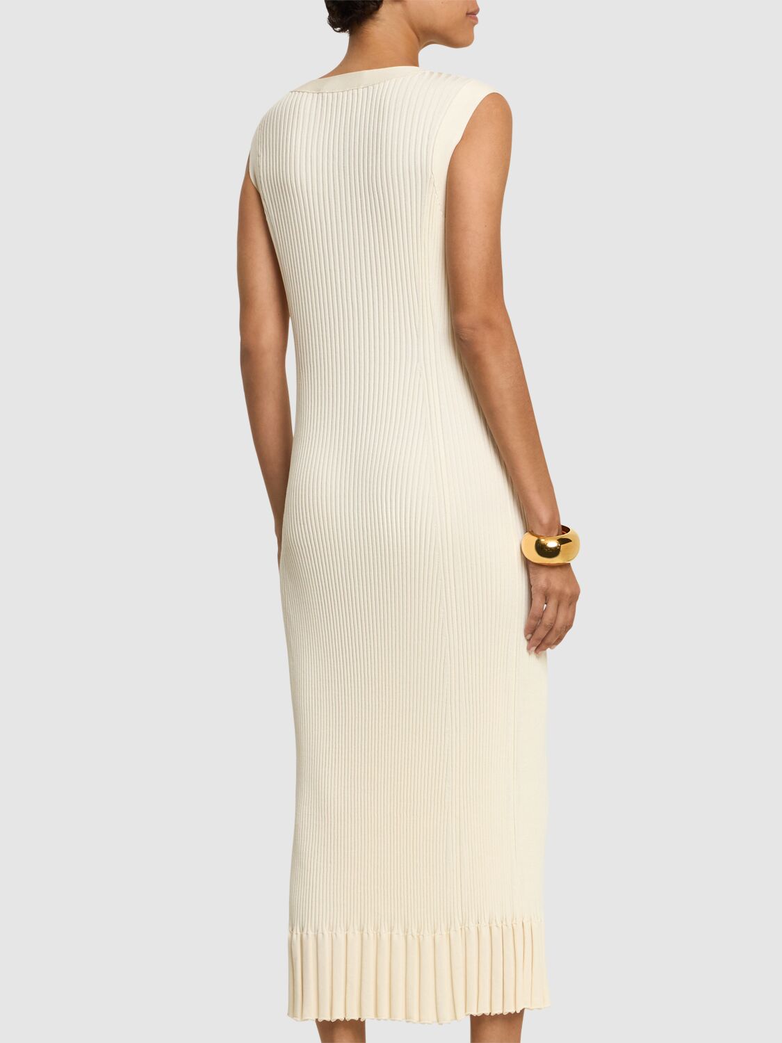 Shop Proenza Schouler Tatum Knit Midi Dress In Ivory