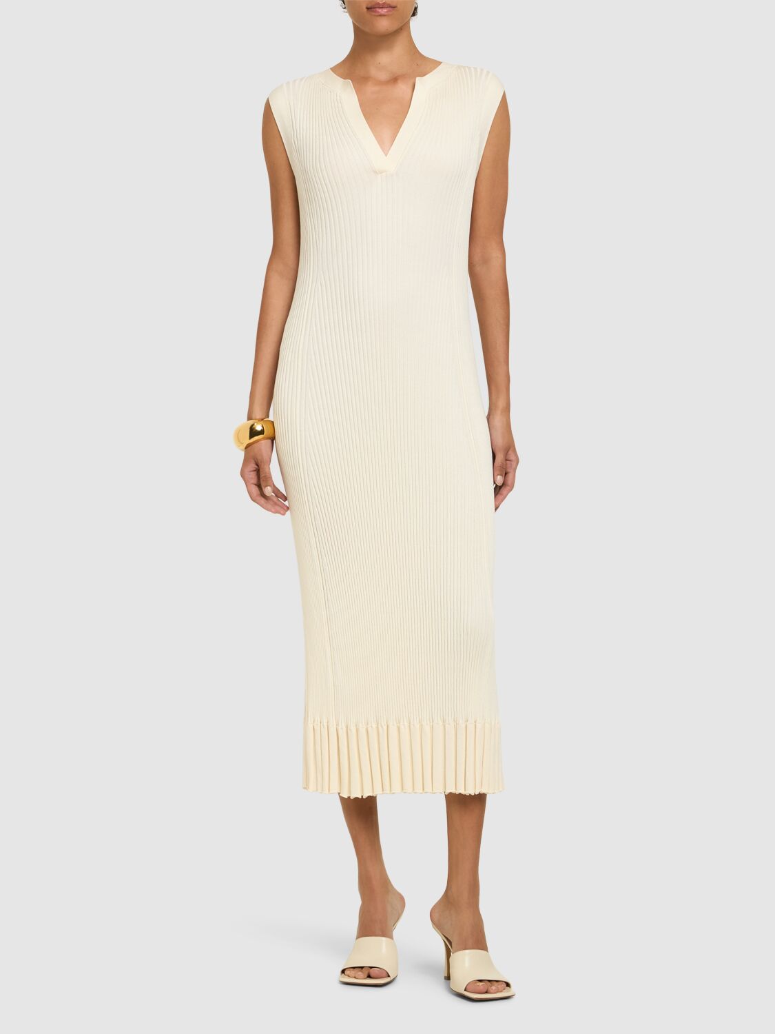 Shop Proenza Schouler Tatum Knit Midi Dress In Ivory