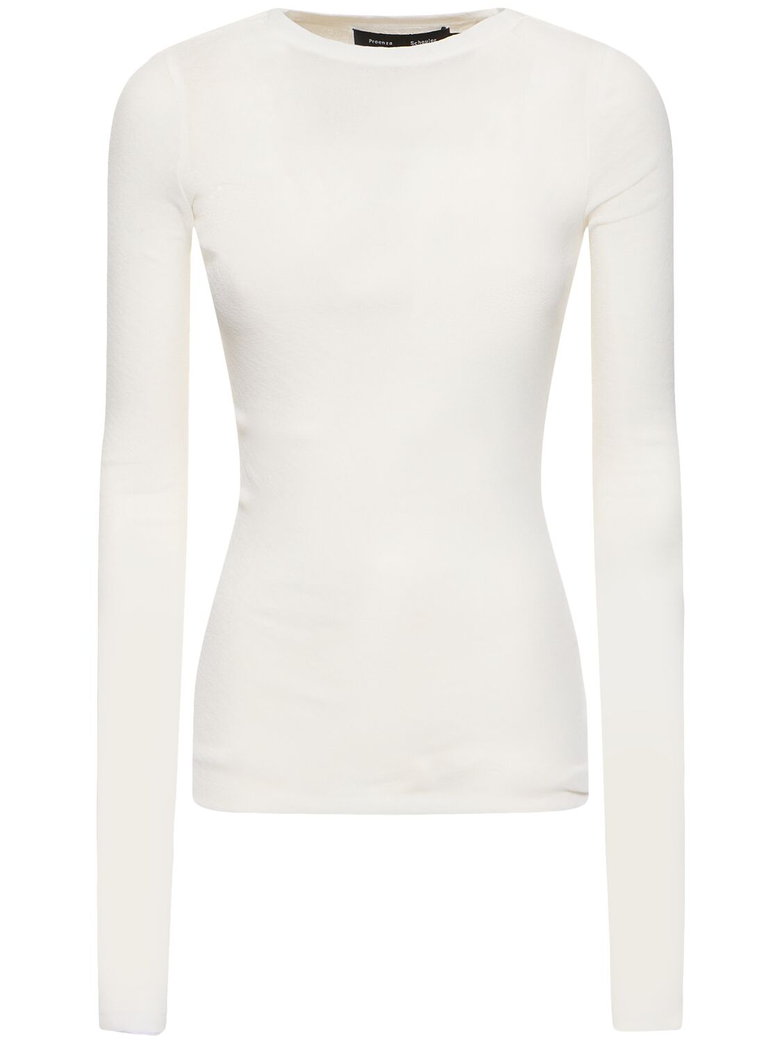 Proenza Schouler Roger Layered Gauzy Jersey Top In White