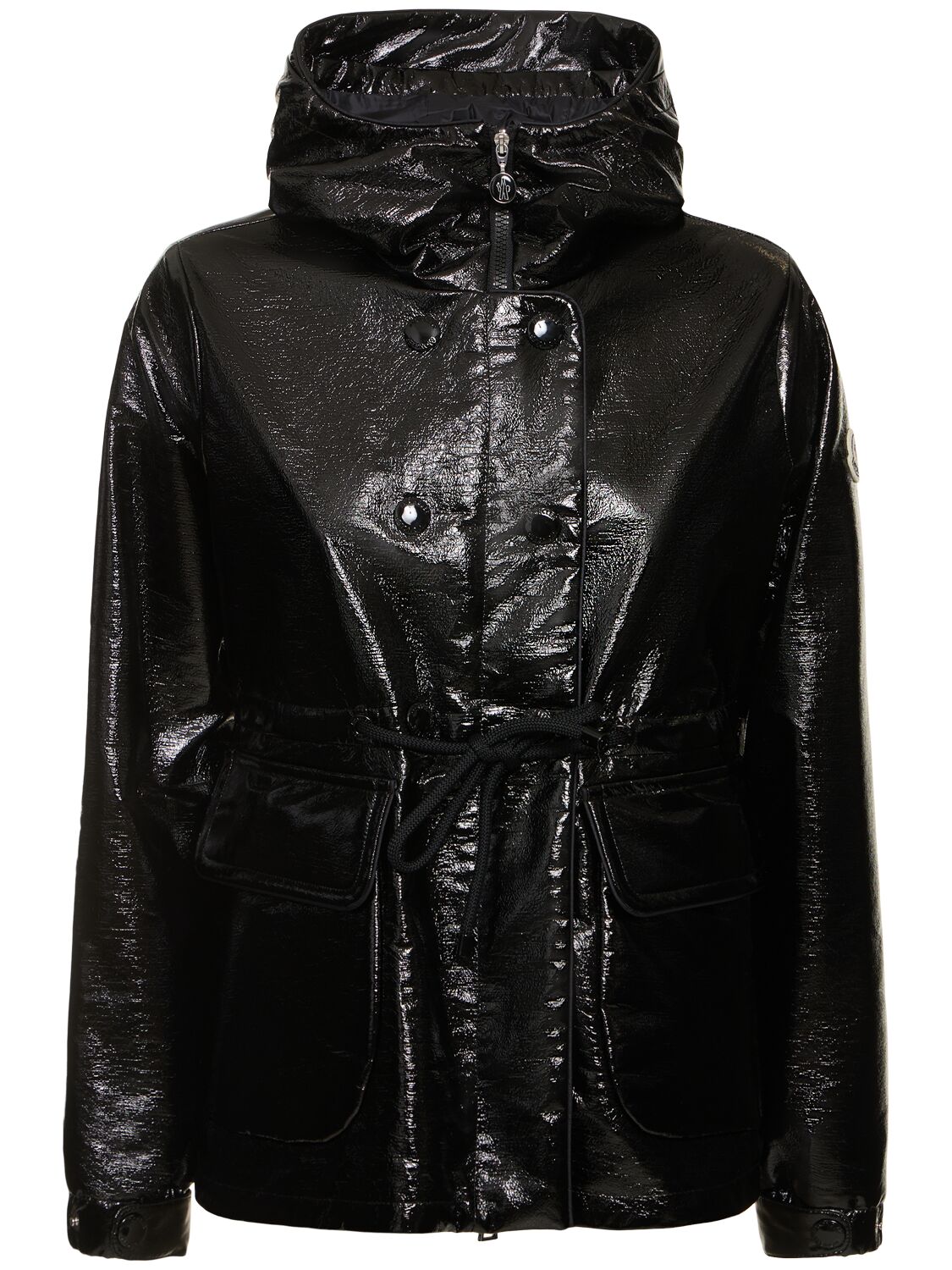 Shop Moncler Agnou Tech Hooded Parka In Black