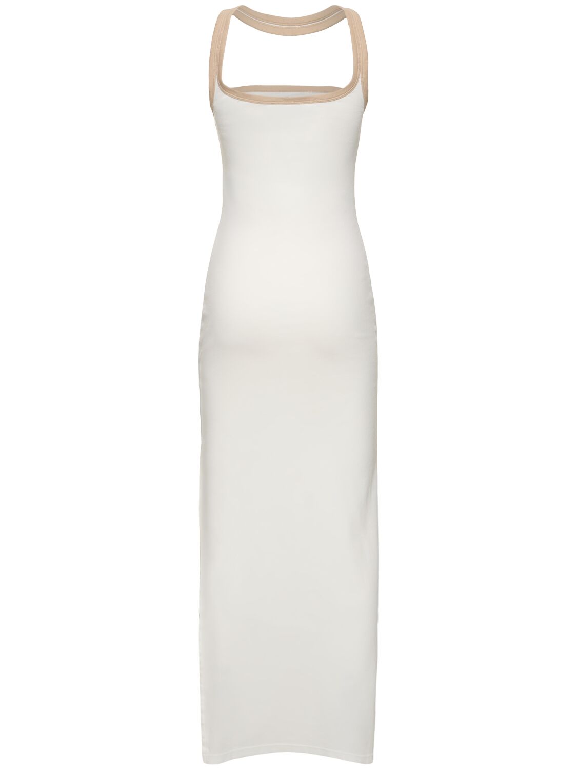 Shop Courrèges Contrast Hyperbole Cotton Long Dress In White