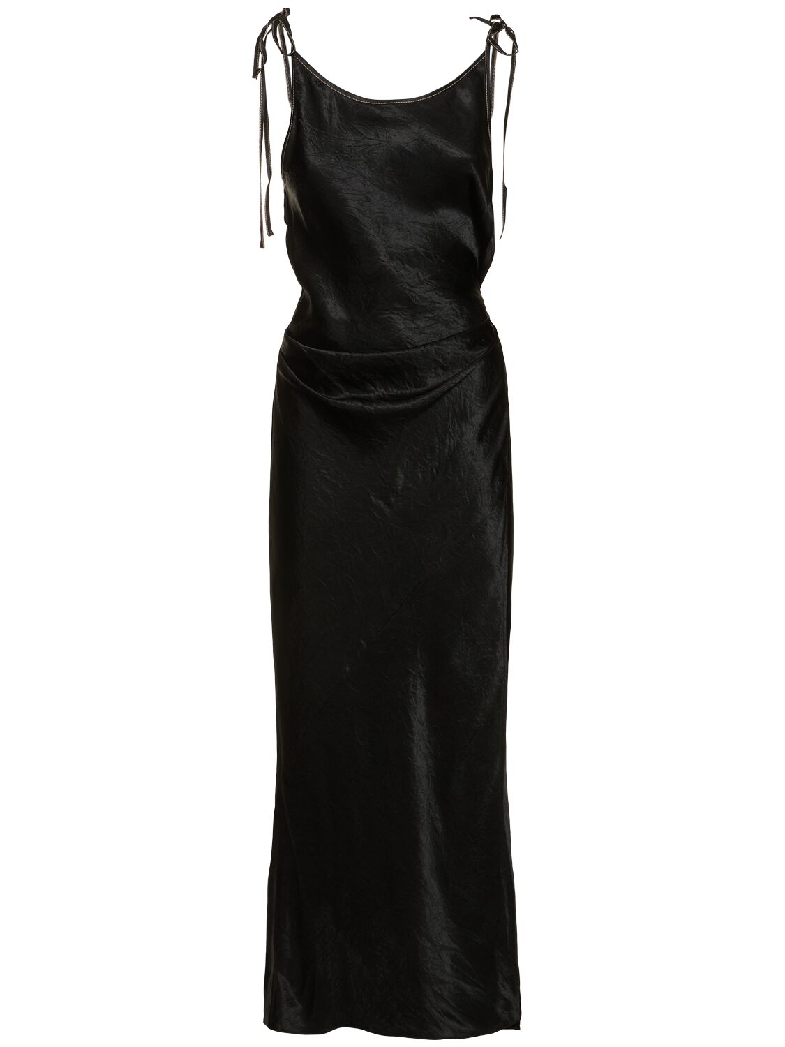 Acne Studios Dayla Satin Midi Dress In Black