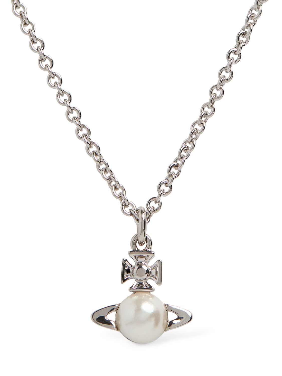Vivienne Westwood Balbina Faux Pearl Pendant Necklace In Silver