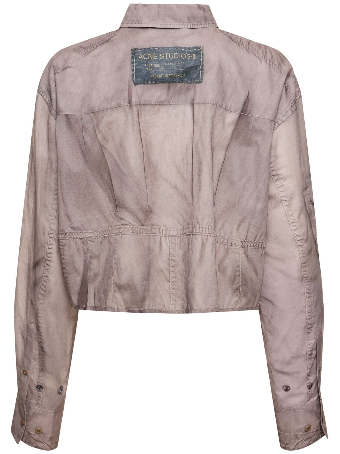 Acne Studios Cotton Voile Crop Cargo Shirt In Light Brown