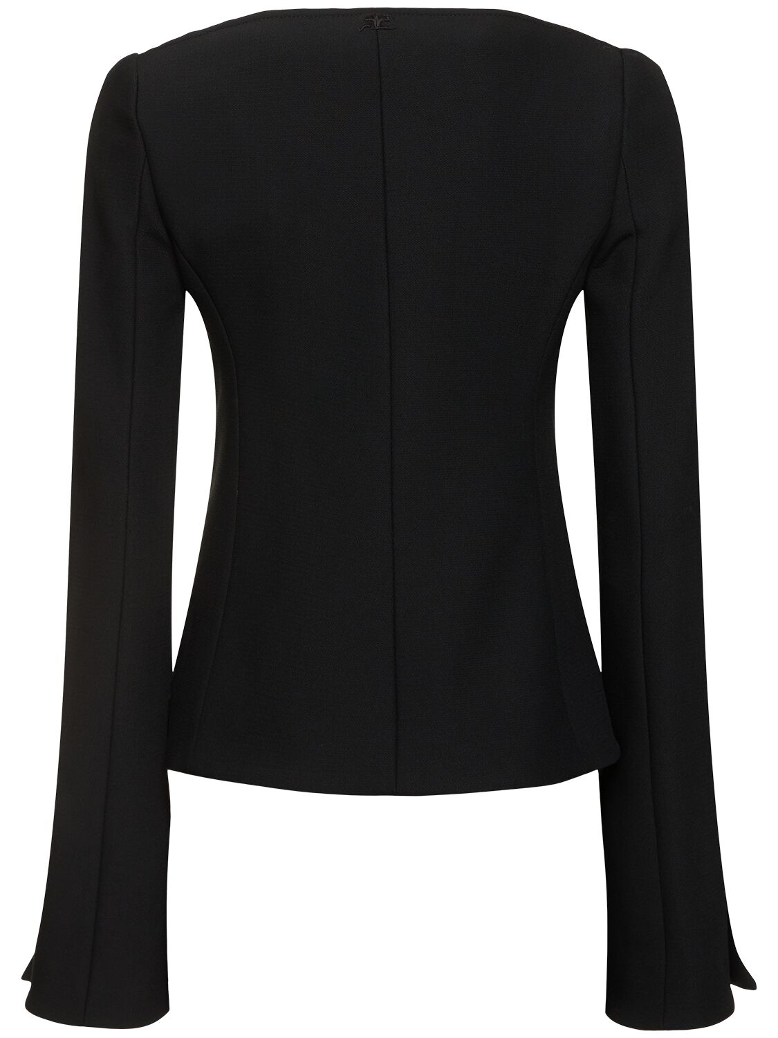 Shop Courrèges Ellipse Heritage Crepe Tailored Jacket In Black