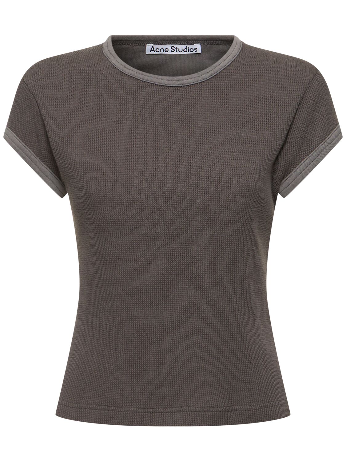 Acne Studios Emrie Waffle Weave Cotton T-shirt In Faded Grey