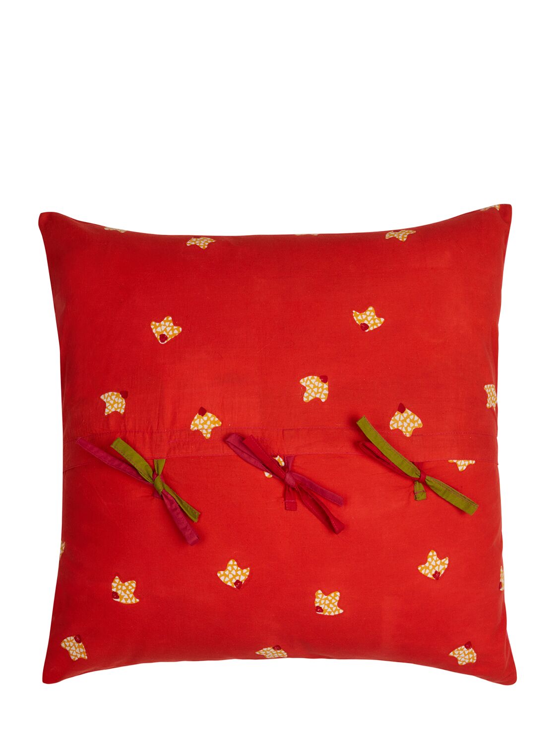 Lisa Corti Indonesian Red Rose Cushion In Multicolor