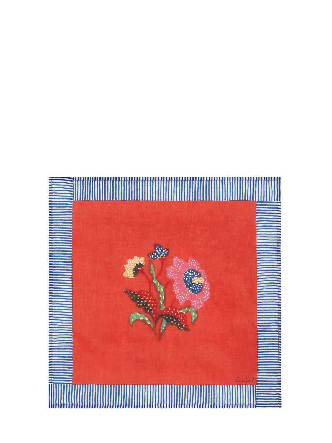 Lisa Corti Indonesian Red Rose Set Of 4 Napkins