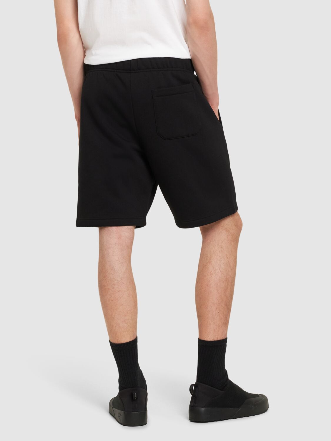 Shop Carhartt Chase Cotton Blend Sweat Shorts In Black,gold