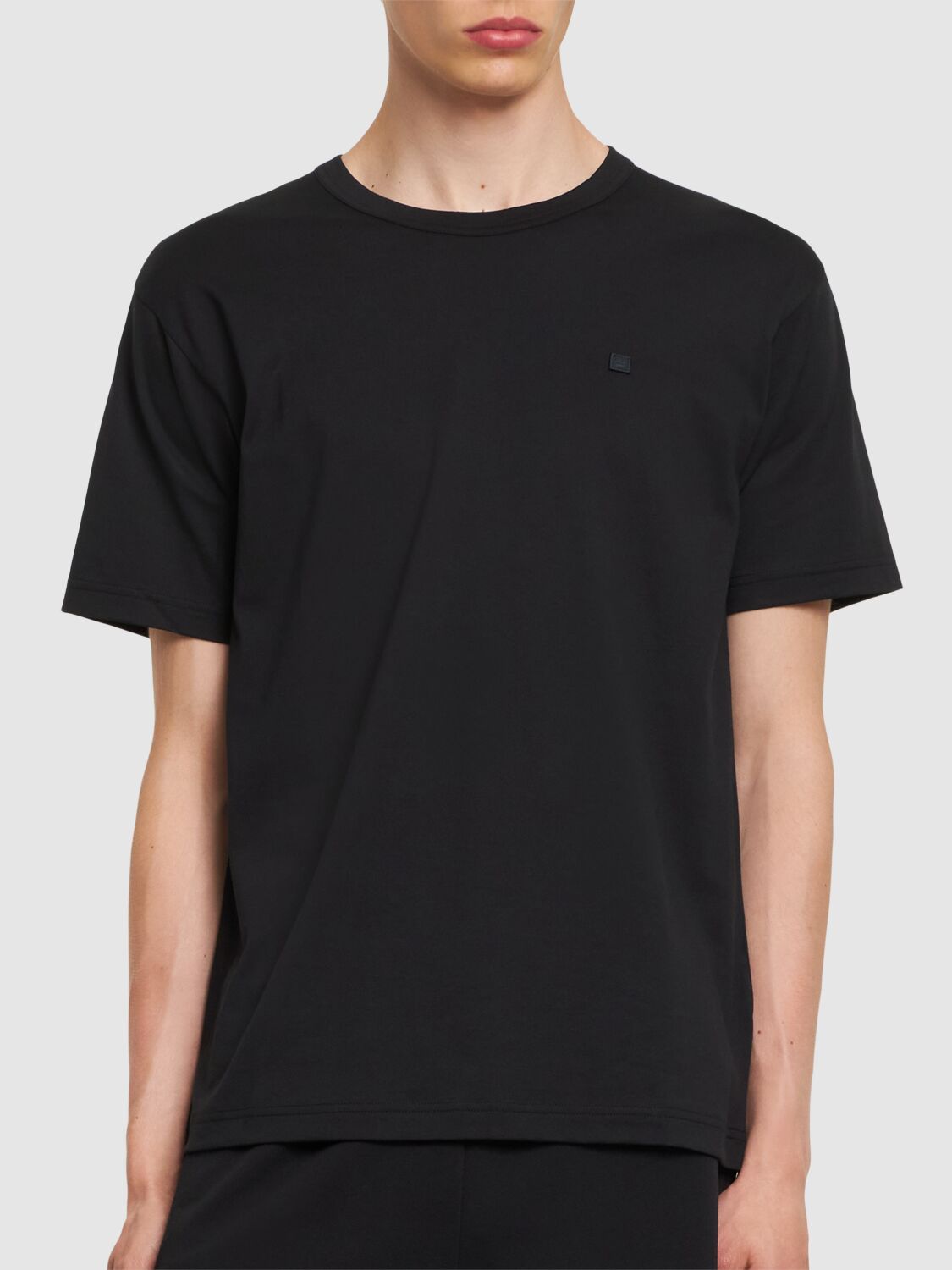 Shop Acne Studios Nash Face M Short Sleeve Regular T-shirt In Black