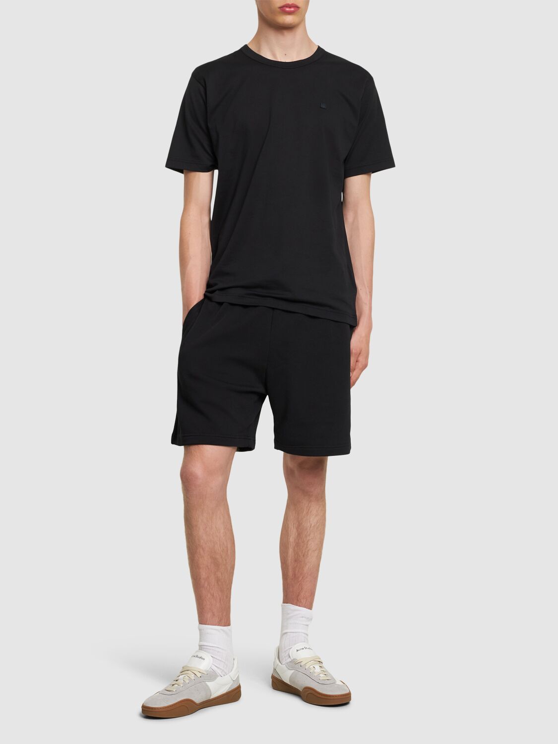 Shop Acne Studios Nash Face M Short Sleeve Regular T-shirt In Black