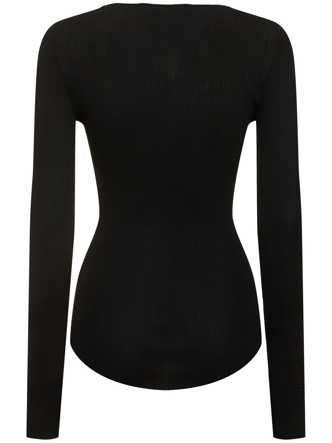 Shop Proenza Schouler Boyd Henley Knit Ribbed Top In Black