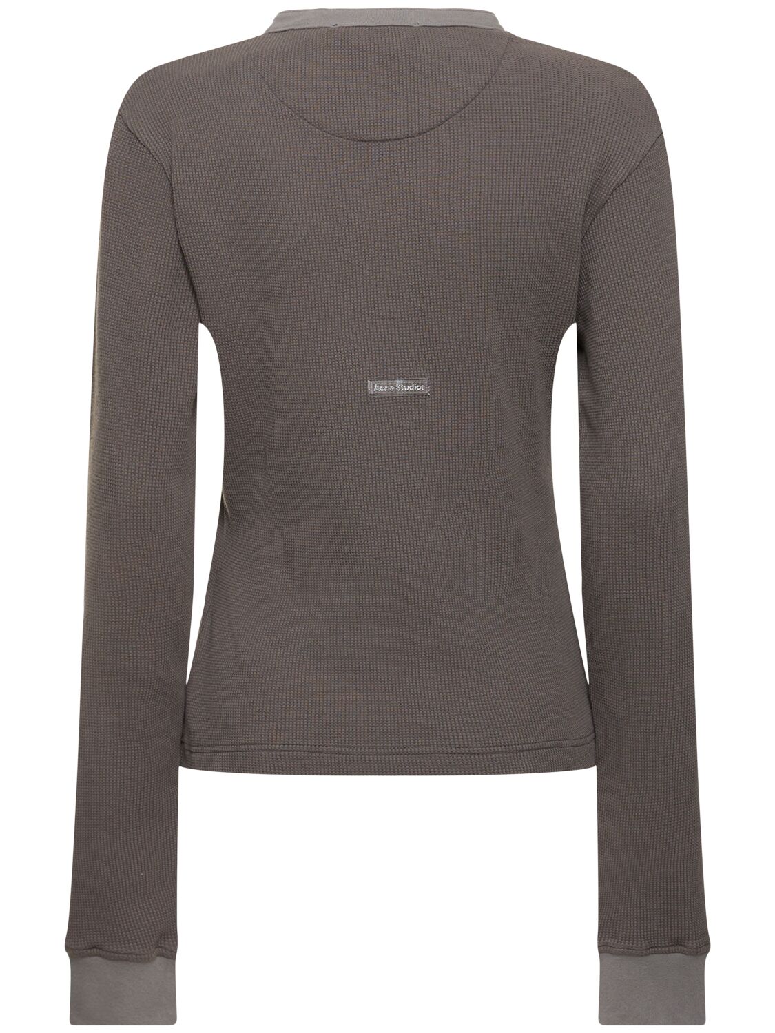 Shop Acne Studios Emsley Waffle Weave Cotton T-shirt In Faded Grey