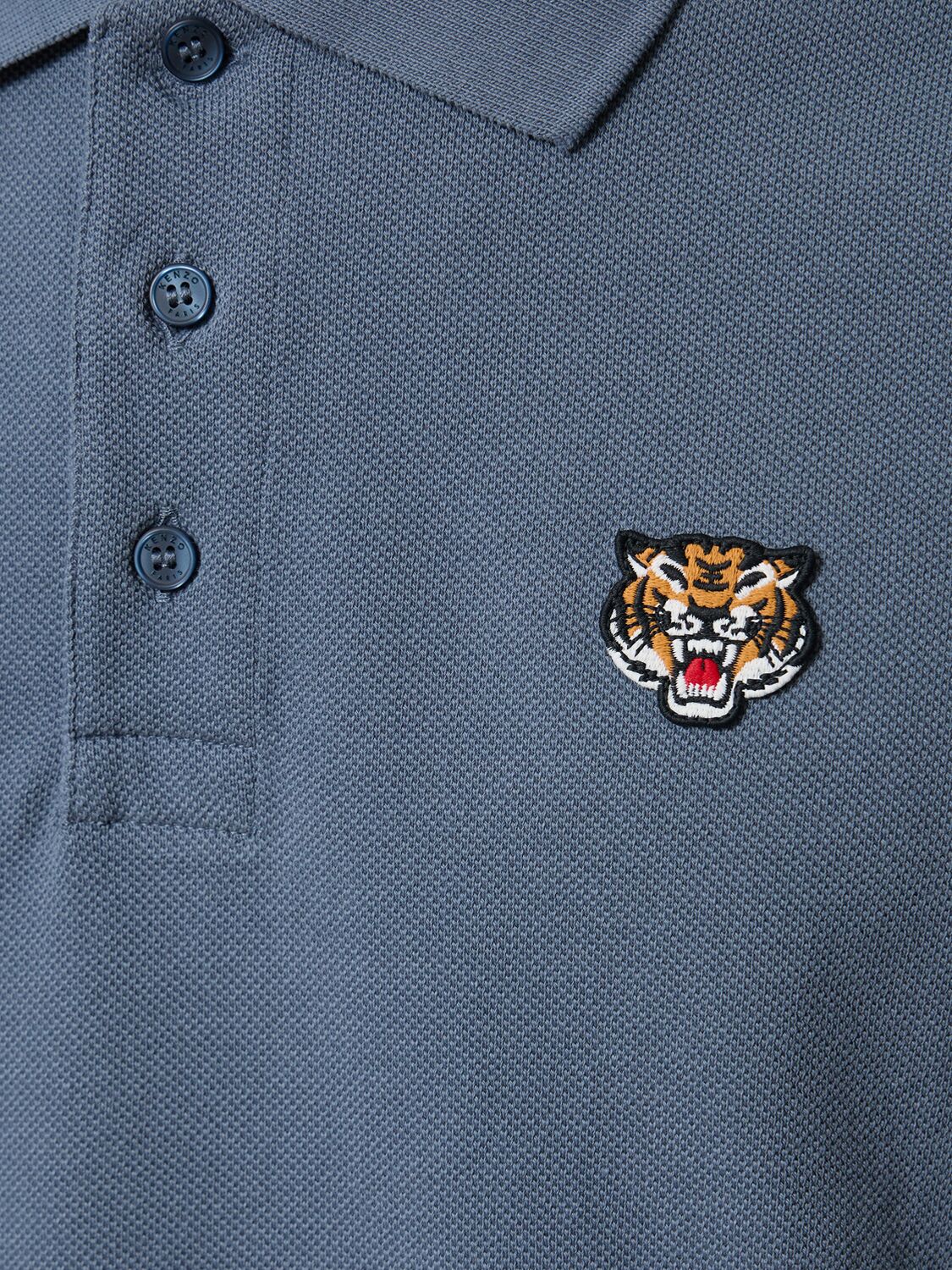 Shop Kenzo Lucky Tiger Slim Fit Cotton Polo In Bleu