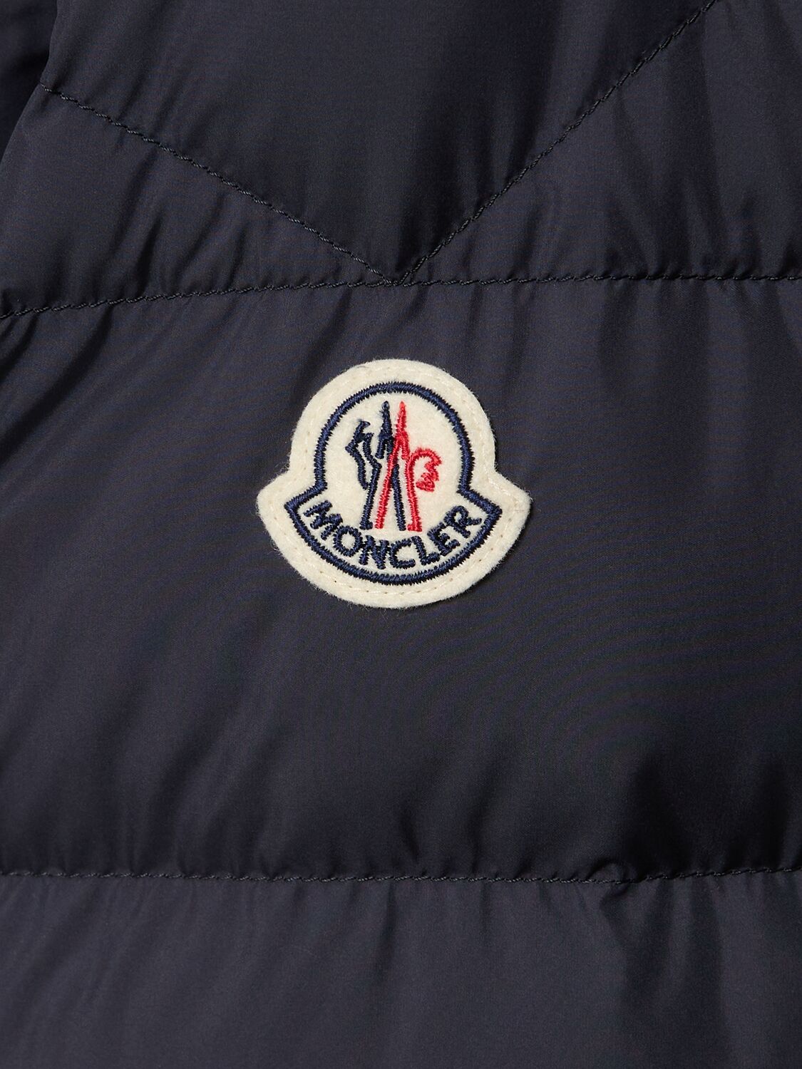 Shop Moncler Fazzon Tech Down Jacket In Navy