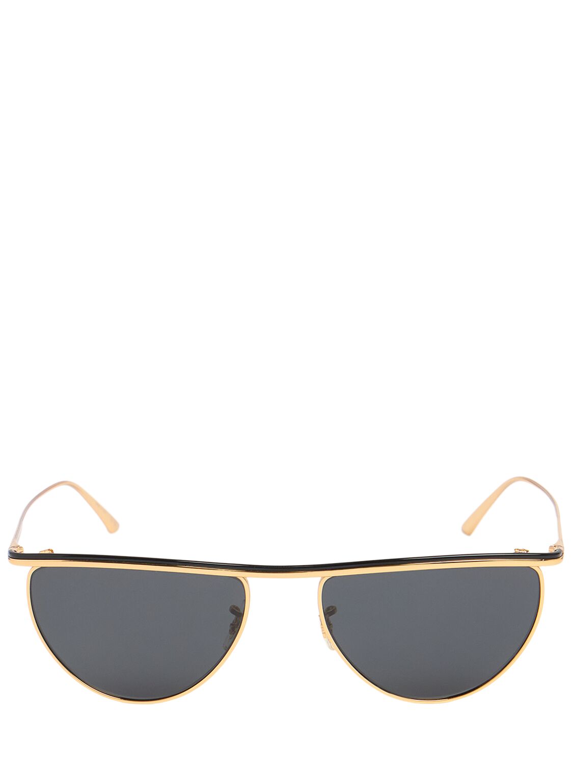 Khaite X Oliver Peoples 1984c D-frame Metal Sunglasses In Black,gold