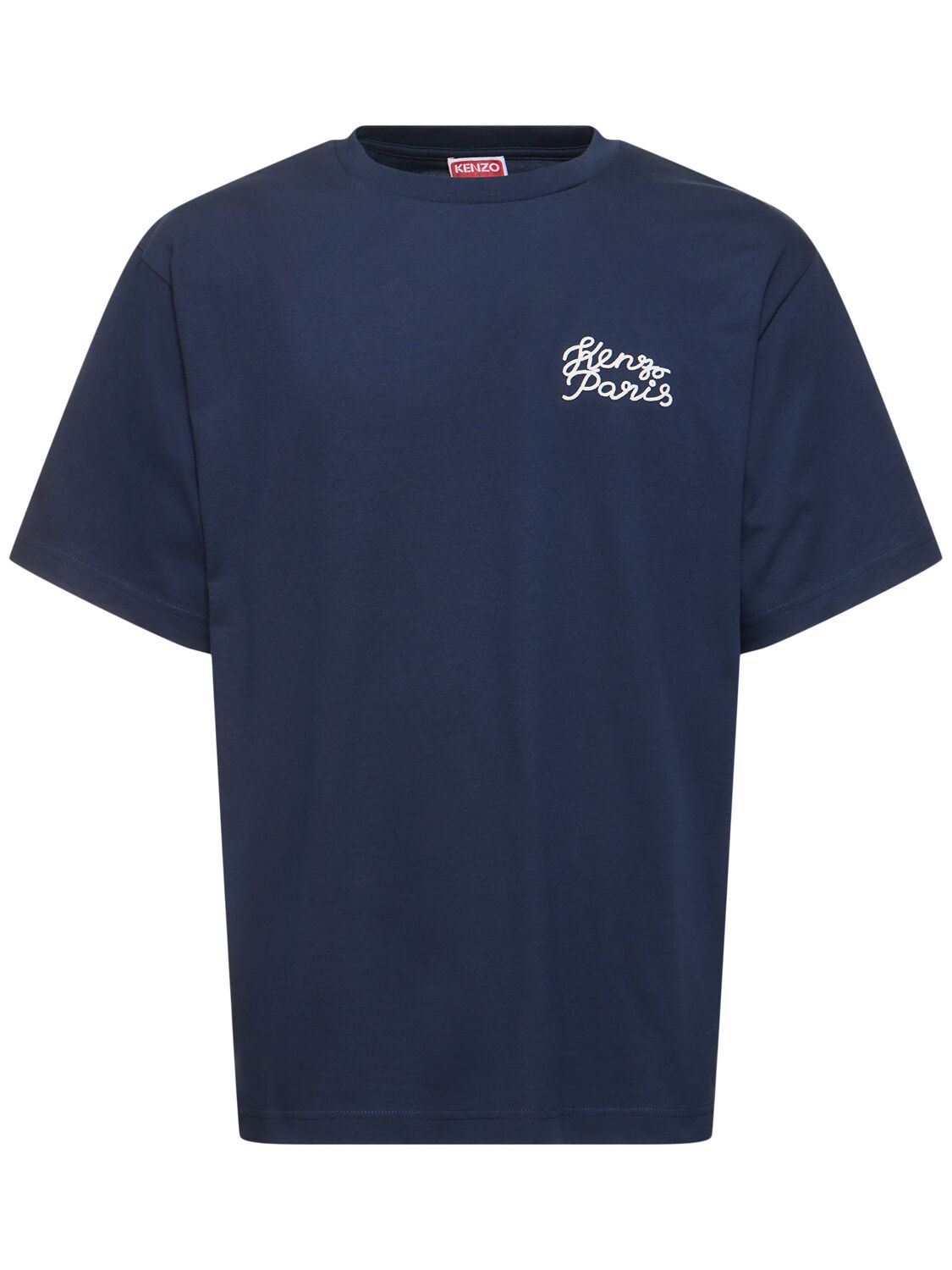 Kenzo Oversized Logo Cotton T-shirt In Midnight Blue