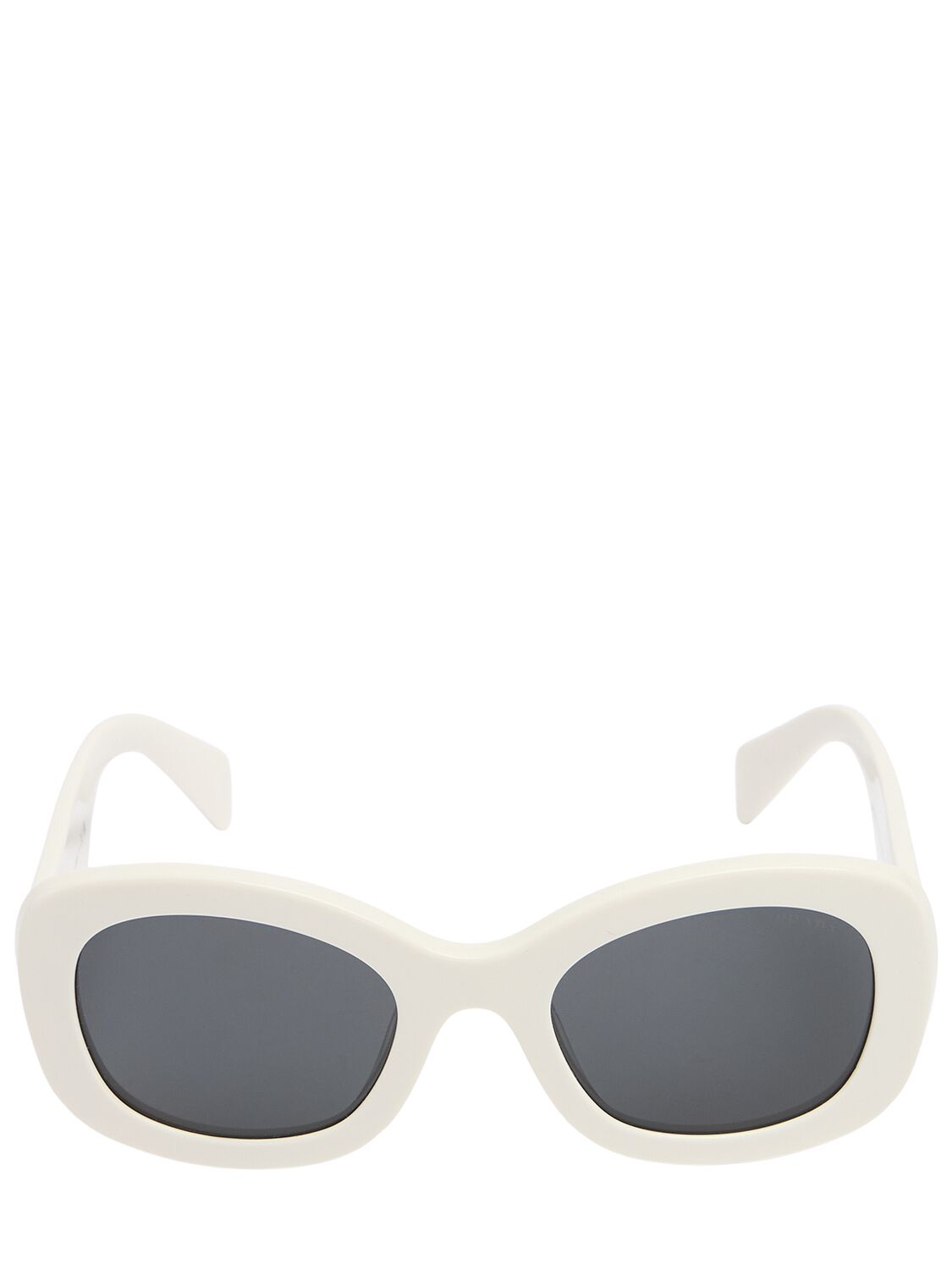 Prada Square Acetate Sunglasses In White/black