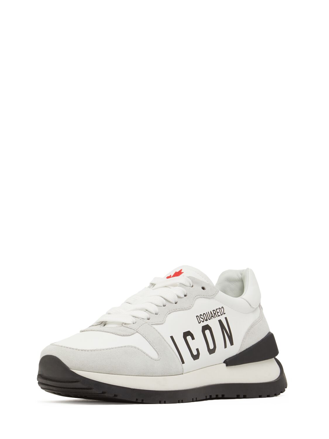 Shop Dsquared2 Icon Logo Running Sneakers In White/black/red