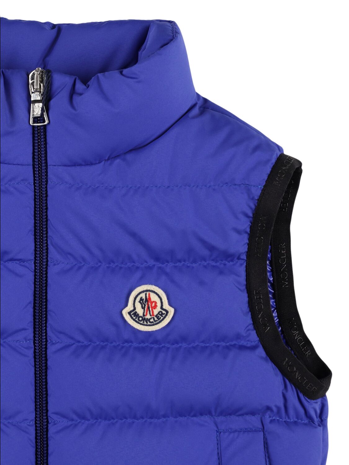 Shop Moncler Contrin Tech Down Vest In Blue