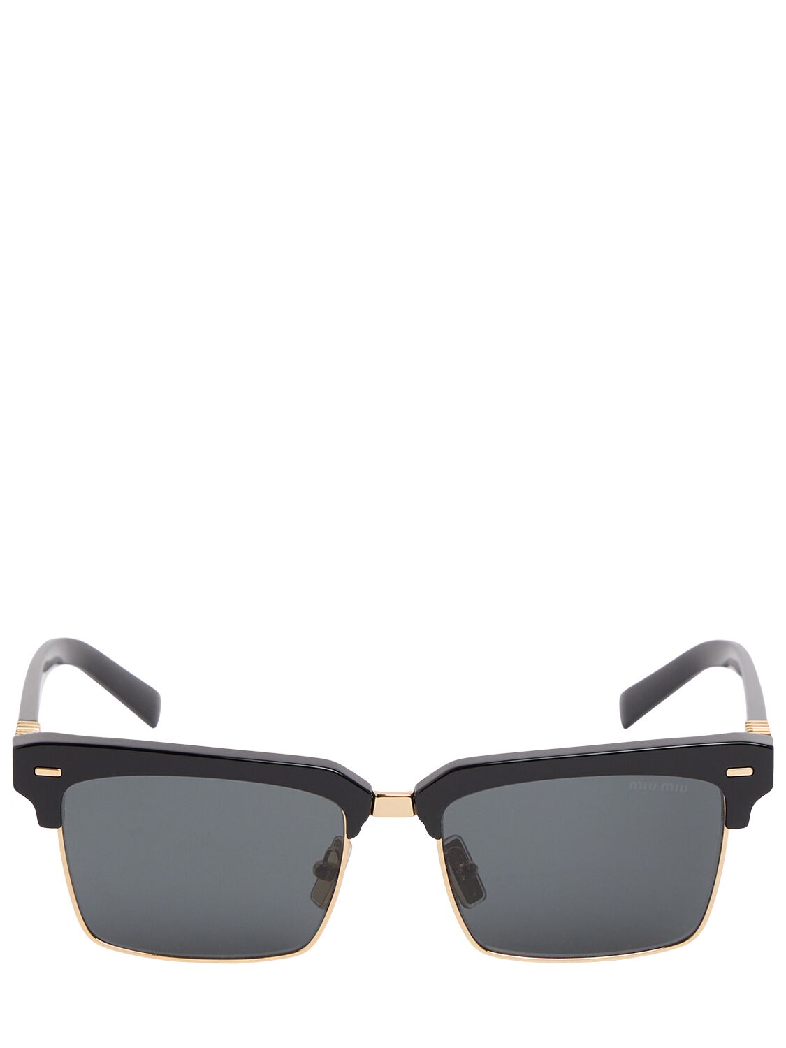 Miu Miu Square Metal & Acetate Sunglasses In Black,grey