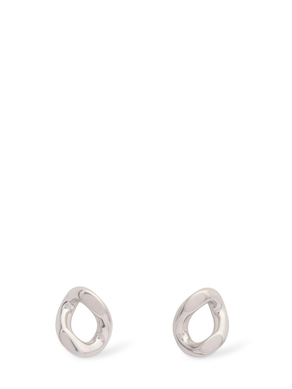 Jil Sander Small Hoop Stud Earrings In Silver