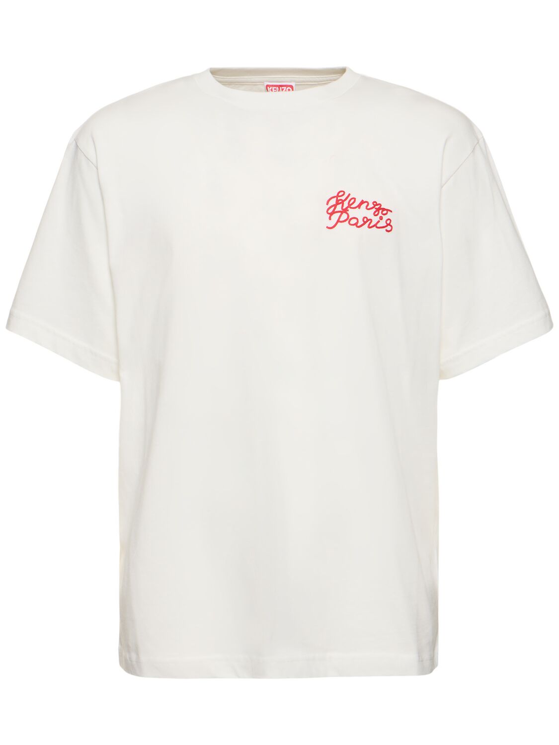 Kenzo Oversized Logo Cotton T-shirt In Off White