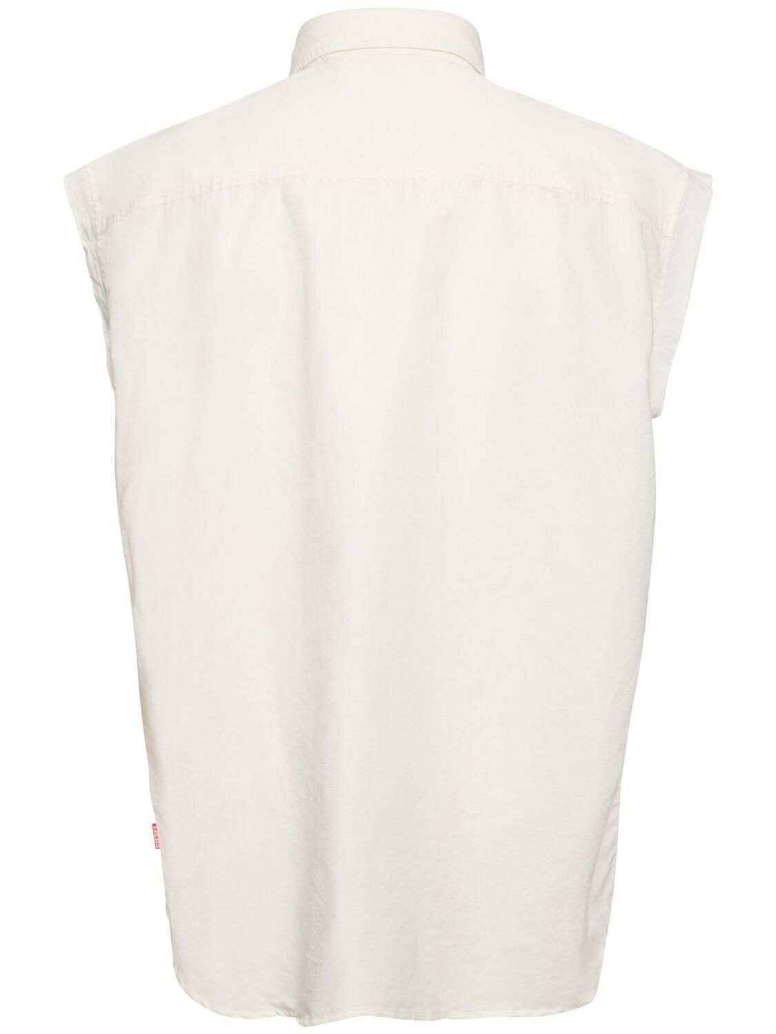 DIESEL S-SIMENS SLEEVELESS COTTON & LINEN SHIRT 