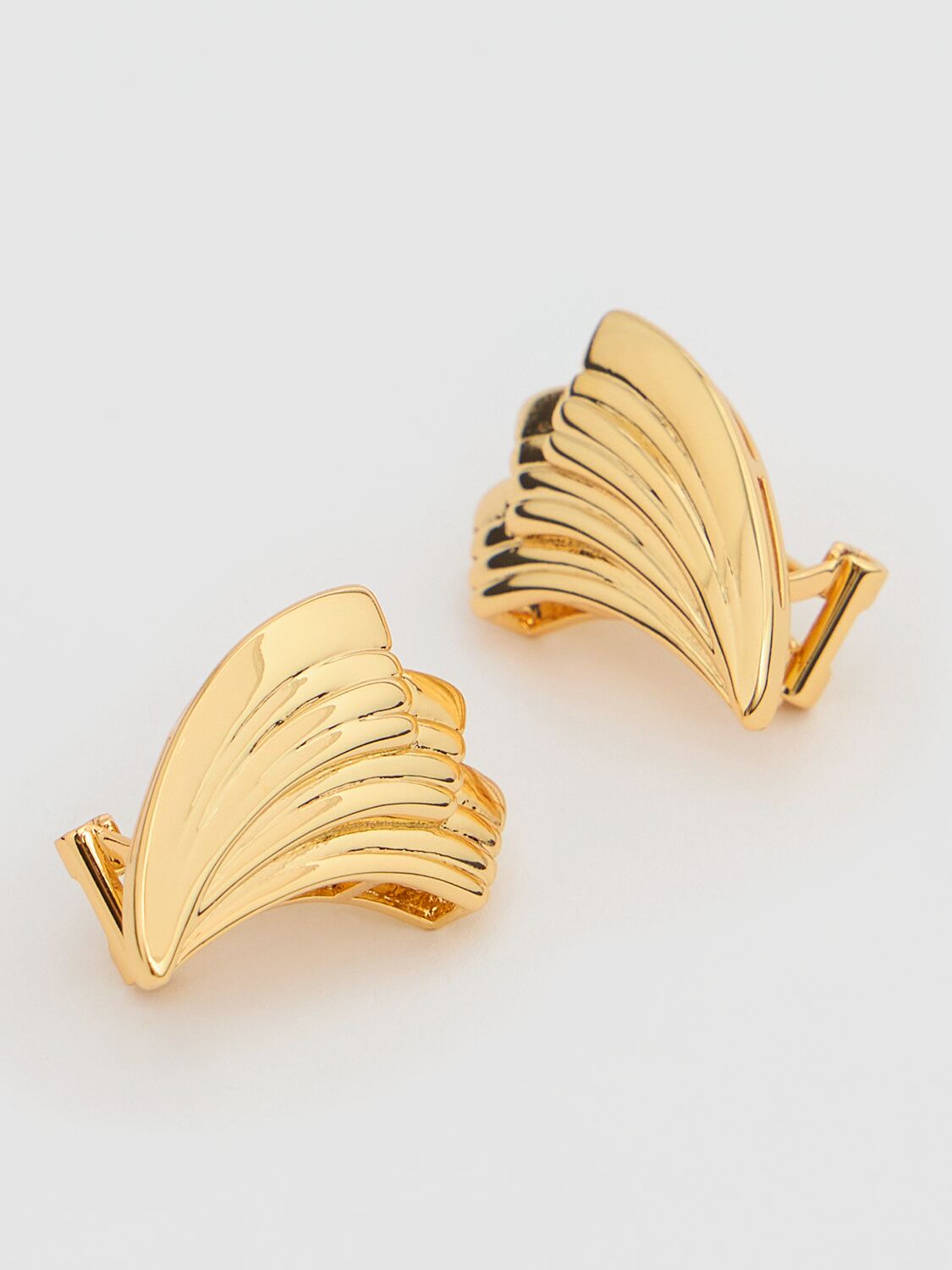 Shop Anine Bing Fan Stud Earrings In Gold