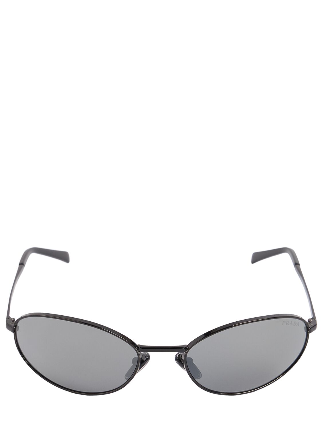 Prada Round Metal Sunglasses In Black