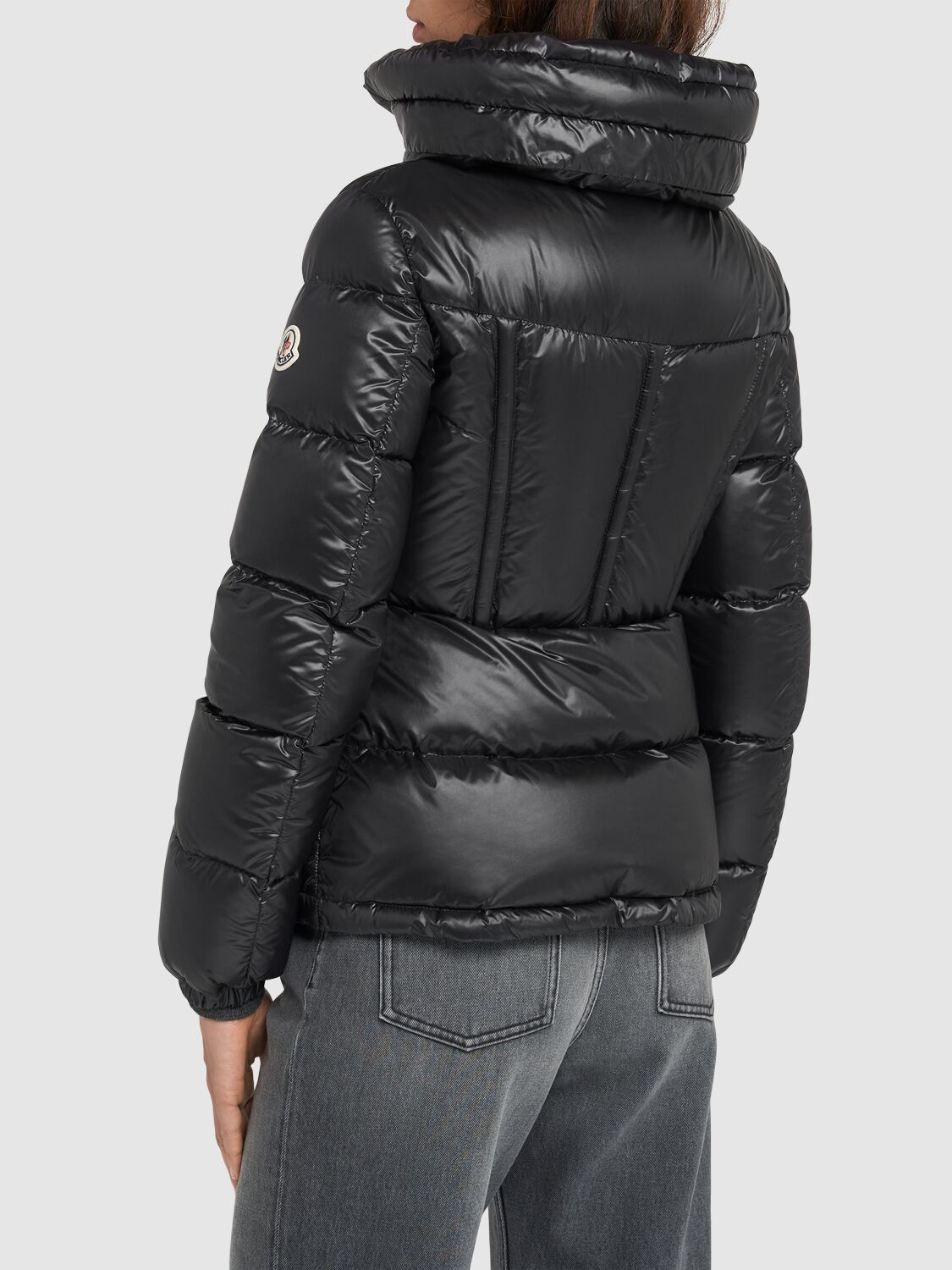 Shop Moncler Douro Nylon Down Short Jacket In Black