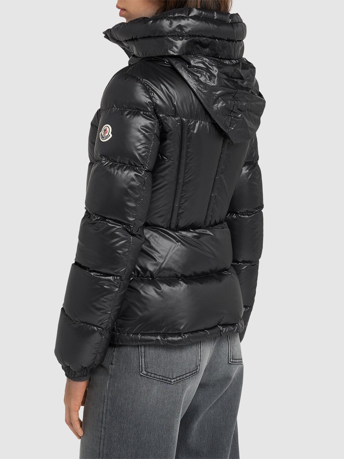 Shop Moncler Douro Nylon Down Short Jacket In Black