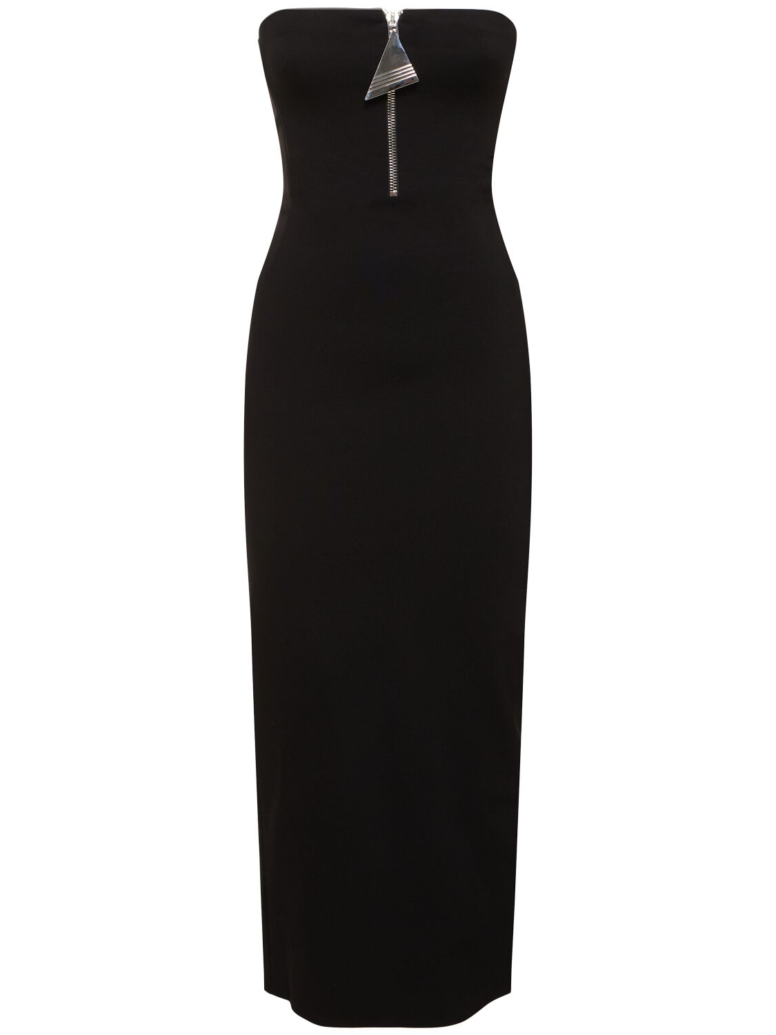 Image of Strapless Zip-up Midi Dress